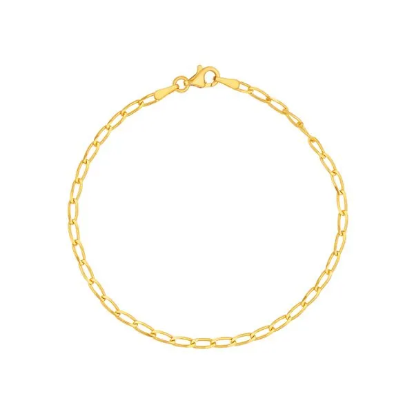 14KY Gold 2.25 mm Long Link Curb Bracelet - 7.25