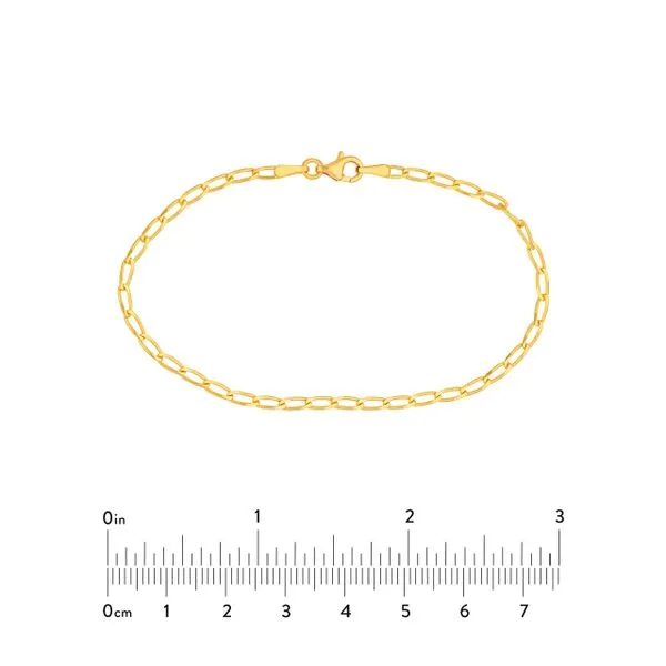 14KY Gold 2.25 mm Long Link Curb Bracelet - 7.25