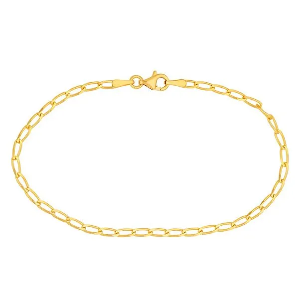 14KY Gold 2.25 mm Long Link Curb Bracelet - 7.25