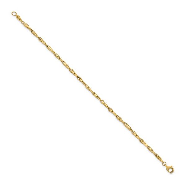 14KY Gold 2.6 mm Diamond Cut Fancy Link Bracelet - 7.25
