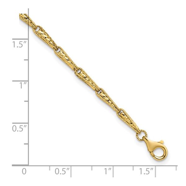 14KY Gold 2.6 mm Diamond Cut Fancy Link Bracelet - 7.25