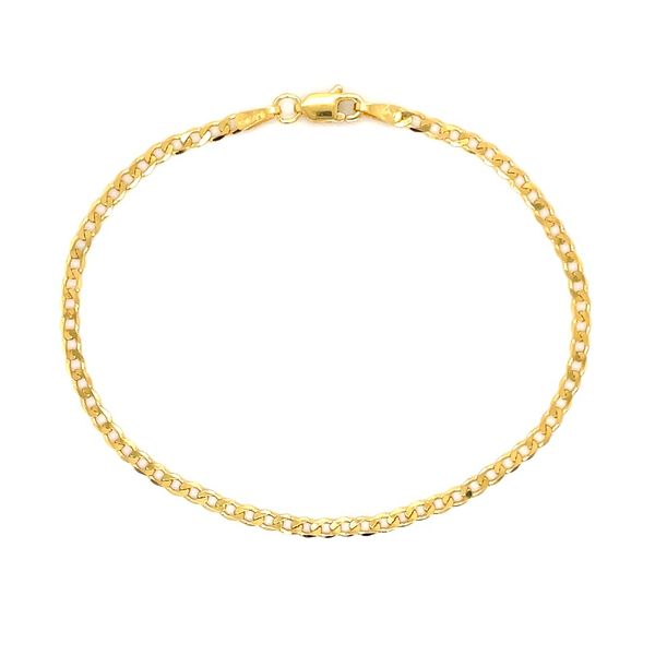 14KY Gold 2.2 mm Flat Beveled Curb Bracelet - 7