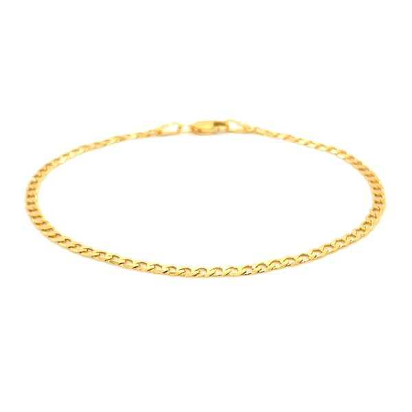 14KY Gold 2.2 mm Flat Beveled Curb Bracelet - 7