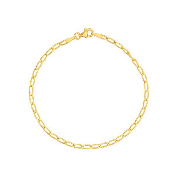 14KY Gold 2.25 mm Long Link Curb Bracelet - 7.25