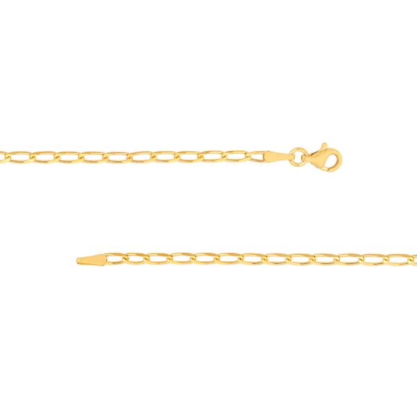 14KY Gold 2.25 mm Long Link Curb Bracelet - 7.25