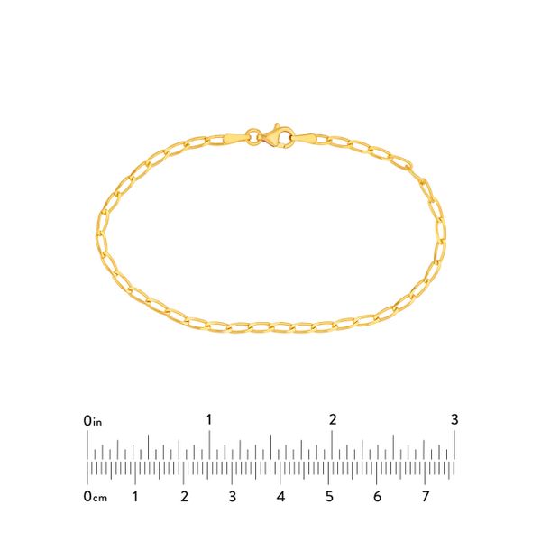 14KY Gold 2.25 mm Long Link Curb Bracelet - 7.25