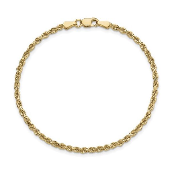 14KY Gold 2.25 mm Diamond Cut Rope Bracelet - 7
