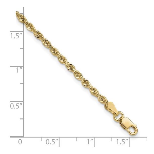 14KY Gold 2.25 mm Diamond Cut Rope Bracelet - 7