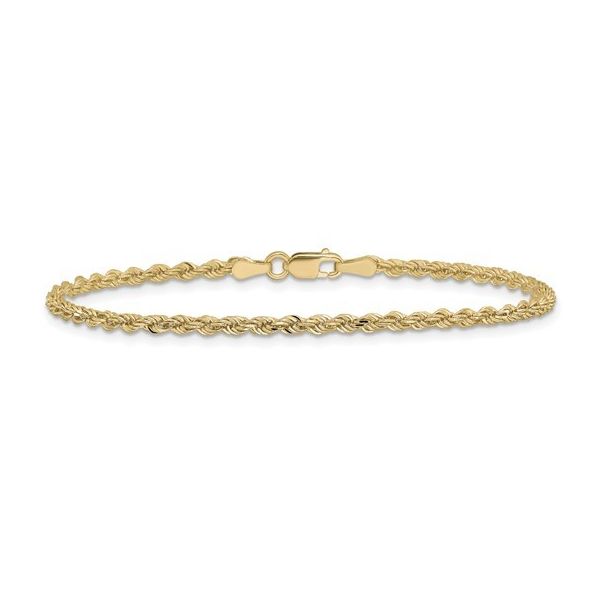 14KY Gold 2.25 mm Diamond Cut Rope Bracelet - 7
