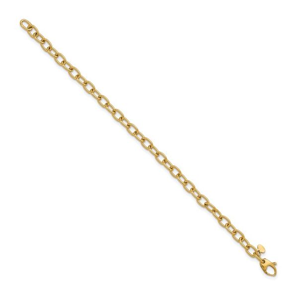 14KY Gold 5.25 mm Solid Oval Cable Link Bracelet - 7.5