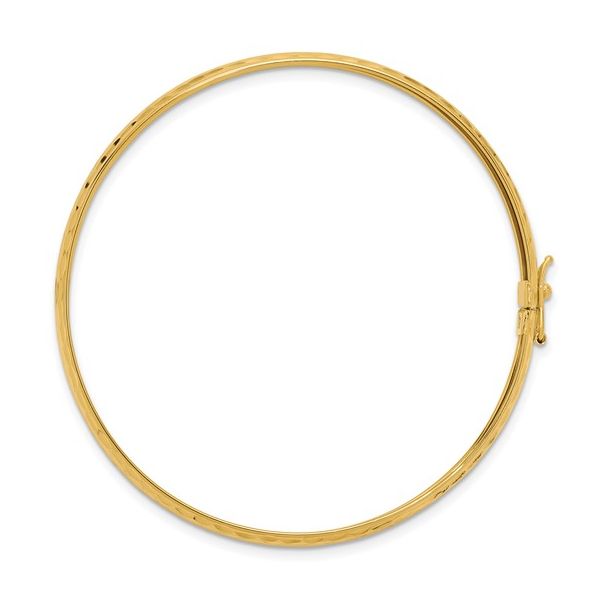 14KY Polished Diamond-Cut 6.5 mm Wide Flexible Bangle Image 2 Franzetti Jewelers Austin, TX