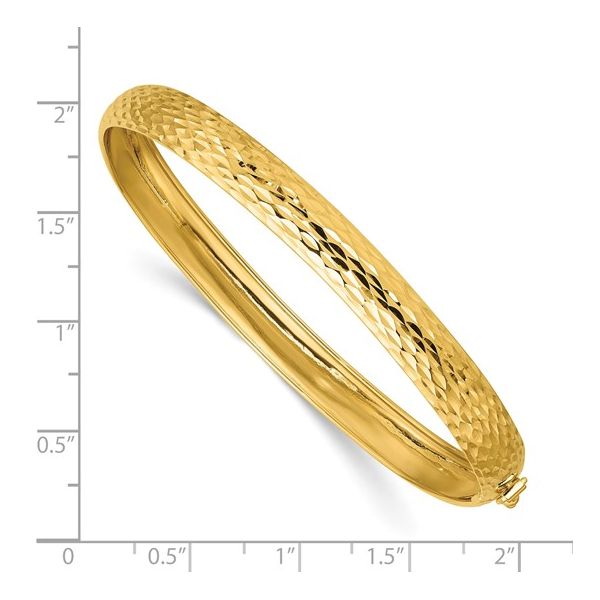 14KY Polished Diamond-Cut 6.5 mm Wide Flexible Bangle Image 3 Franzetti Jewelers Austin, TX