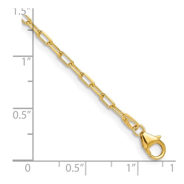 14KY Gold 2.2 mm Beveled D/C Paperclip Bracelet - 7