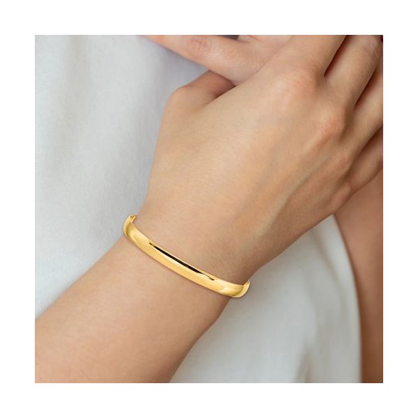 14KY Gold 6 mm Half-Round Slip-on Bangle Bracelet Image 2 Franzetti Jewelers Austin, TX
