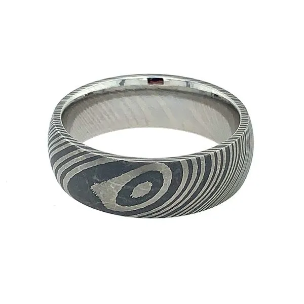 7 MM Dark Damascus Steel Band Image 3 Franzetti Jewelers Austin, TX