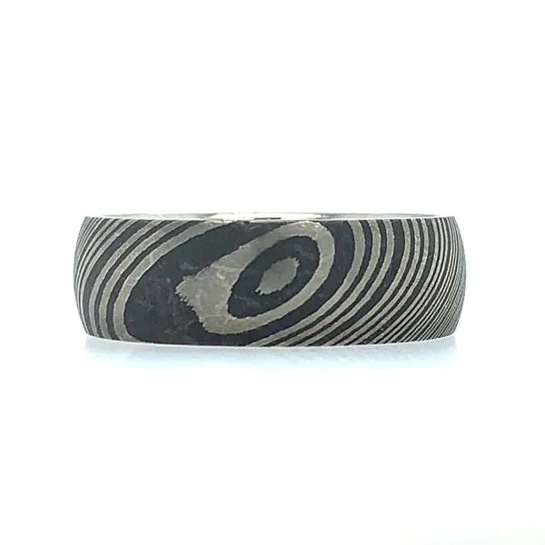 7 MM Dark Damascus Steel Band Franzetti Jewelers Austin, TX