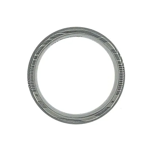 8 MM Damascus Band with 1 MM 14KY Gold Inlay Image 4 Franzetti Jewelers Austin, TX