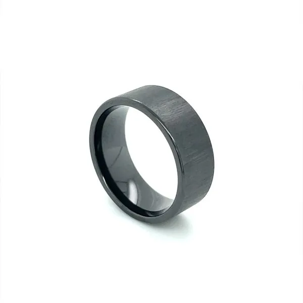 8 MM Flat Zirconium Band with Cross Satin Finish Franzetti Jewelers Austin, TX