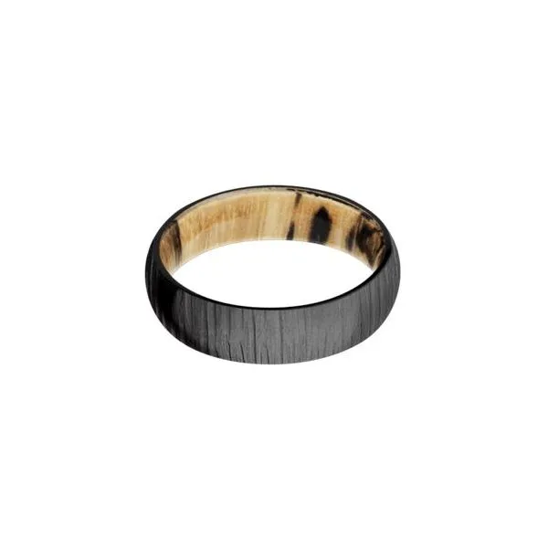 6 MM Domed Zirconium Band Featuring a Spalted Tamarind Sleeve Image 2 Franzetti Jewelers Austin, TX