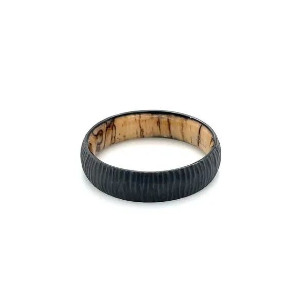 6 MM Domed Zirconium Band Featuring a Spalted Tamarind Sleeve Image 4 Franzetti Jewelers Austin, TX