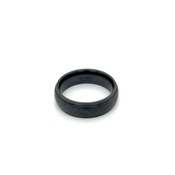 7 MM Domed Stepped Down Edge Zirconium Band with Angled Satin Finish Image 4 Franzetti Jewelers Austin, TX