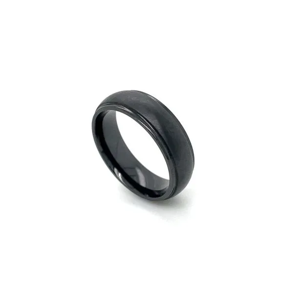 7 MM Domed Stepped Down Edge Zirconium Band with Angled Satin Finish Franzetti Jewelers Austin, TX