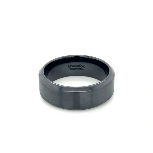 8 MM High Bevel Zirconium Band with Brush Satin Finish Image 3 Franzetti Jewelers Austin, TX