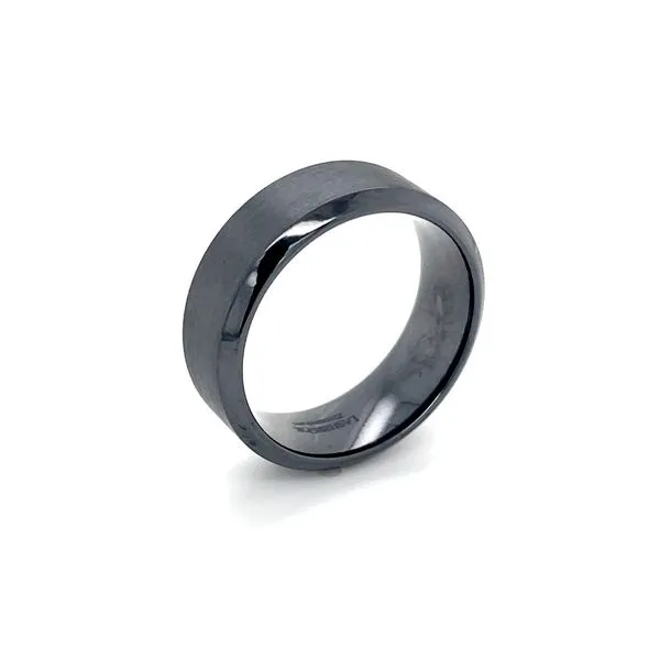 8 MM High Bevel Zirconium Band with Satin Finish Image 5 Franzetti Jewelers Austin, TX