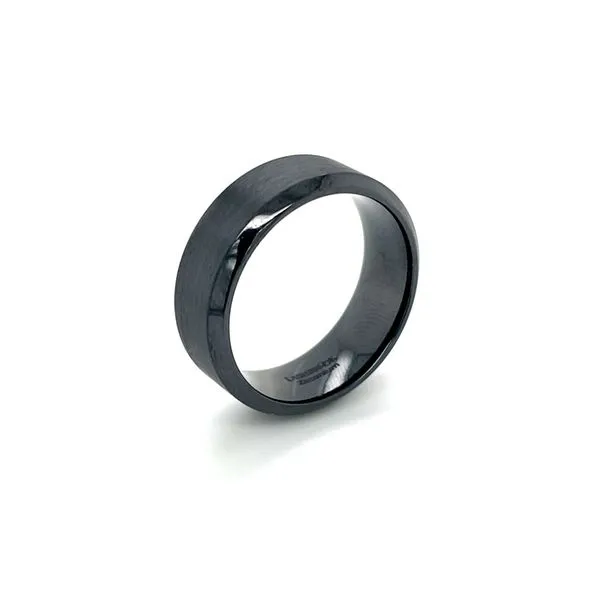 8 MM High Bevel Zirconium Band with Satin Finish Franzetti Jewelers Austin, TX