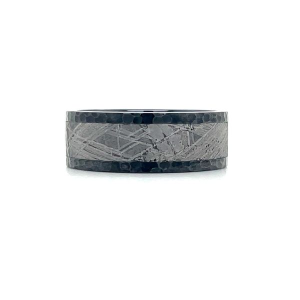 8 MM Flat Zirconium Band with Meteorite Inlay Franzetti Jewelers Austin, TX
