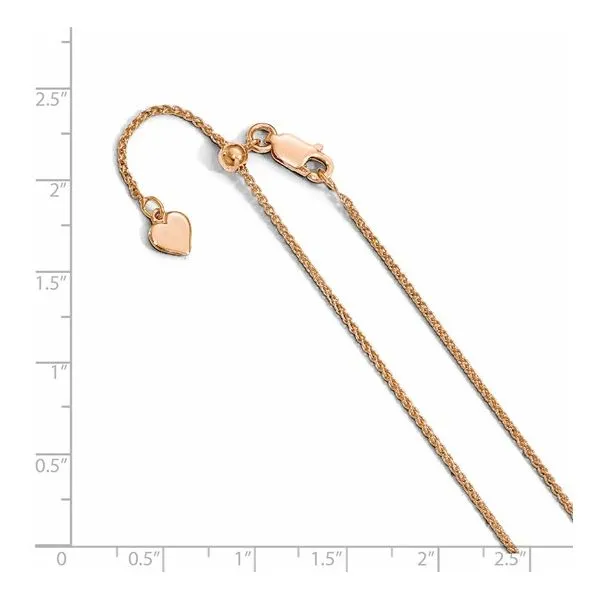 Sterling Silver Rose 1.3 mm Adjustable Wheat Chain 24 Image 2 Franzetti Jewelers Austin, TX