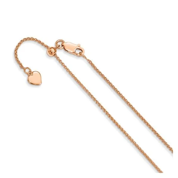 Sterling Silver Rose 1.3 mm Adjustable Wheat Chain 24 Franzetti Jewelers Austin, TX