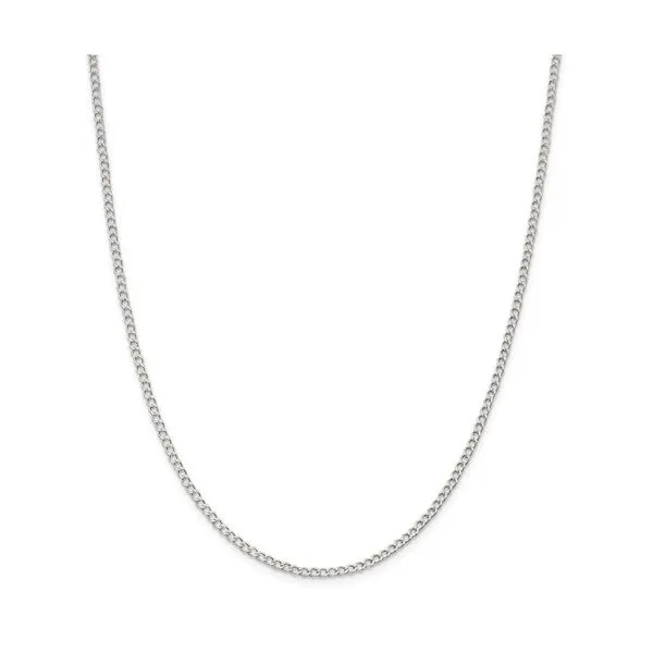 Sterling Silver 2.5 mm D/C Open Curb Chain 20