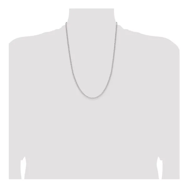 Sterling Silver 2.5 mm D/C Open Curb Chain 24