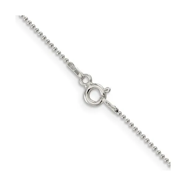 Sterling Silver 1 mm Beaded Chain 16