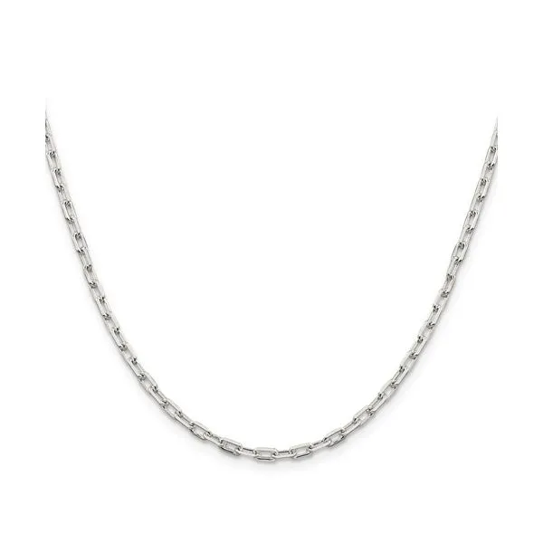 Sterling Silver 2.75 mm Elongated Open Link Chain 18