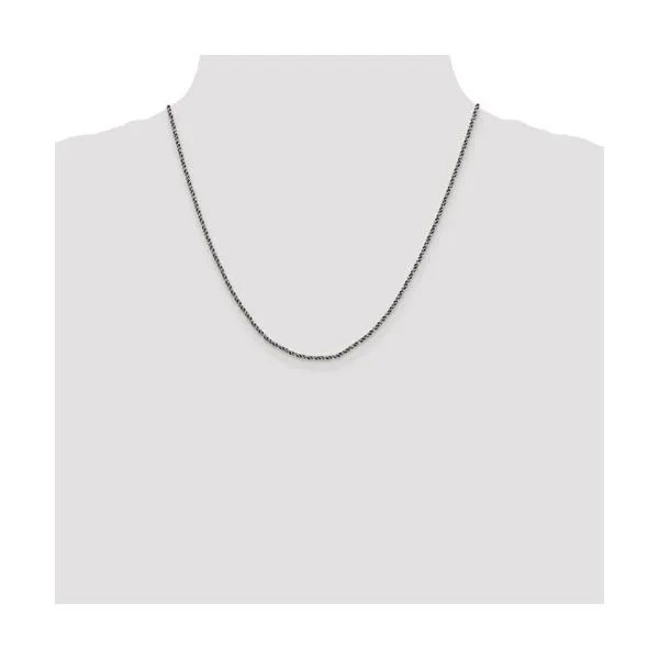 SS Ruthenium-plated 1.7 mm Twisted Tight Wheat Chain 20