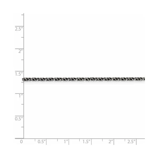 SS Ruthenium-plated 1.7 mm Twisted Tight Wheat Chain 20