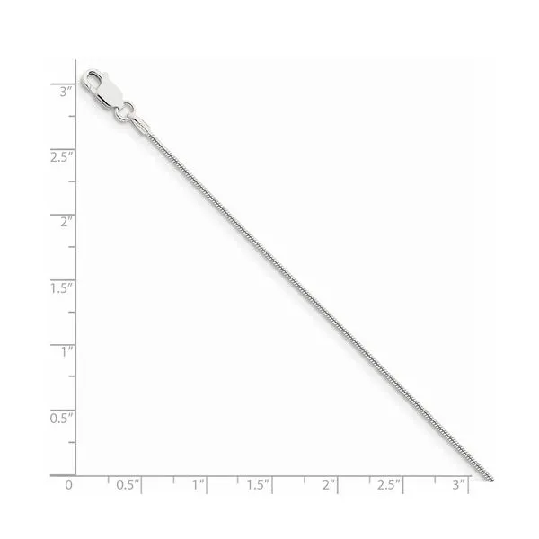 SS Rhodium-plated 1 mm Round Snake Chain 18
