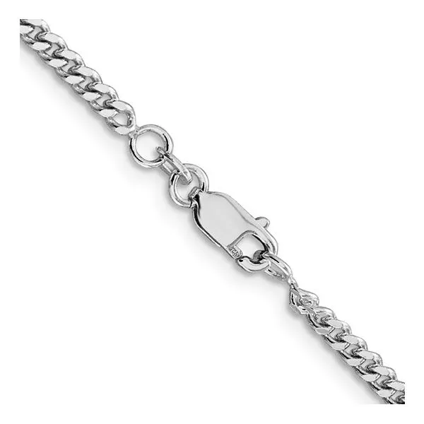 SS Rhodium-plated 3 mm Curb Chain 20
