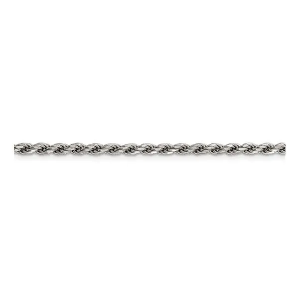 SS Rhodium-plated 2.75 mm D/C Rope Chain 20