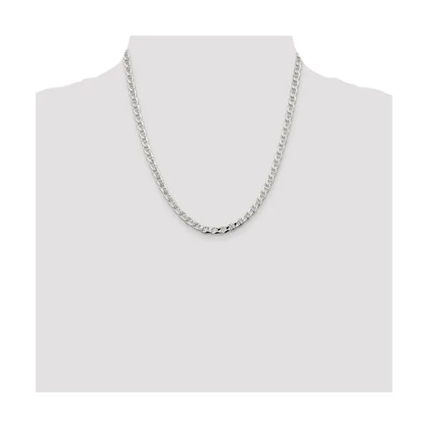 Sterling Silver 4.65 mm Flat Anchor Curb Chain 20