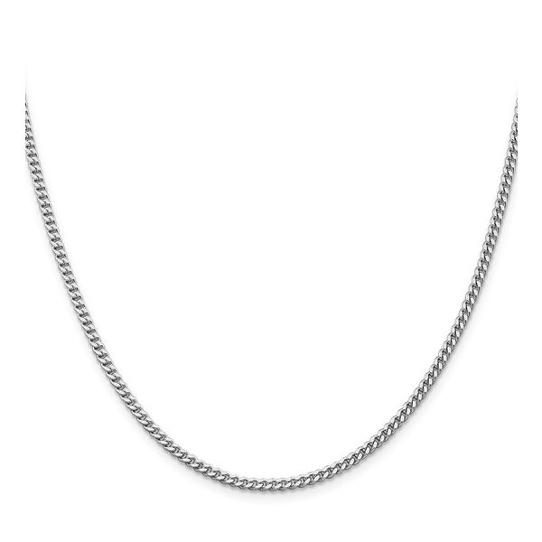 SS Rhodium-plated 3 mm Curb Chain 20