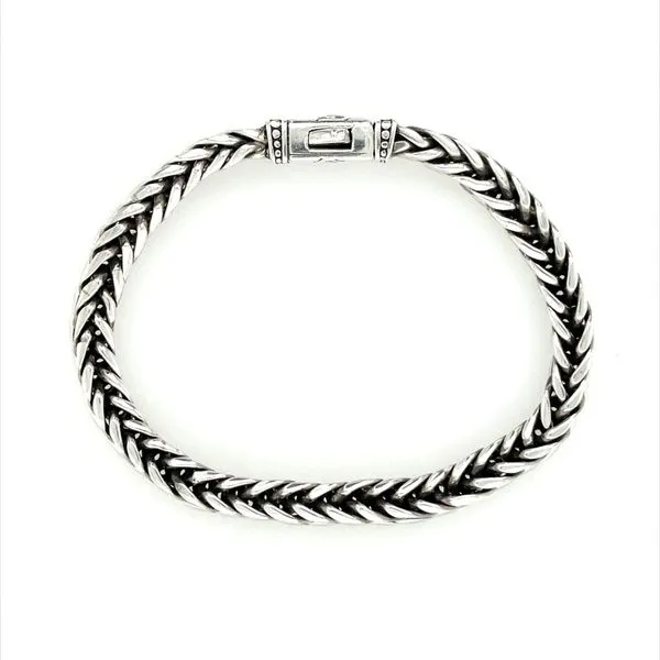SS 8 mm Rectangular Wheat Bali Bracelet 8