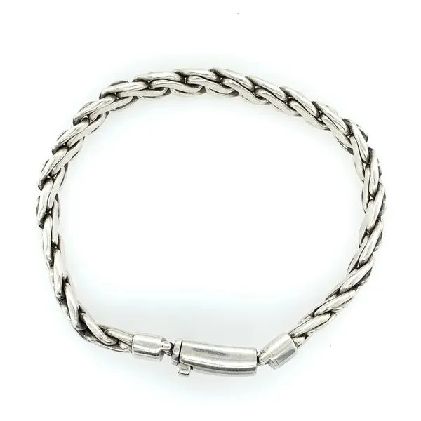 SS Hand Woven 7.5 mm Single Braid Bali Bracelet 8.75