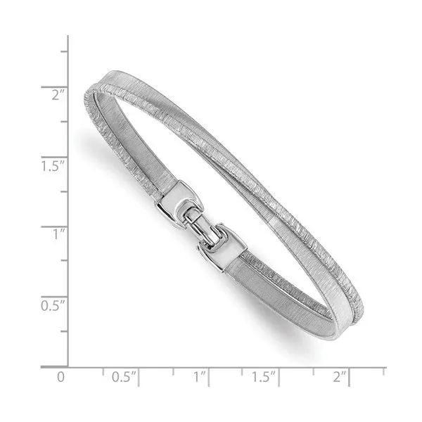 Sterling Silver Textured & Polished Bracelet 7