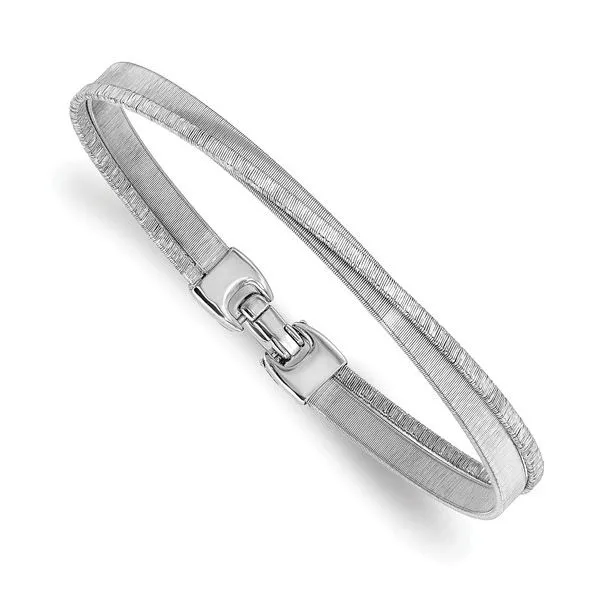 Sterling Silver Textured & Polished Bracelet 7