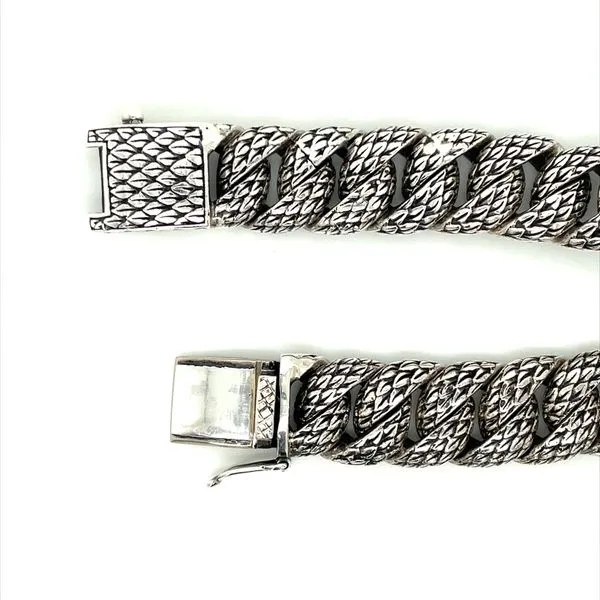 SS 15 mm Dragon Scale Curb Bali Bracelet 8.25