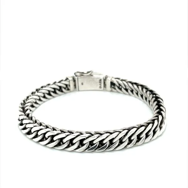 SS 7.8 mm Rectangular Curb Bali Bracelet 8