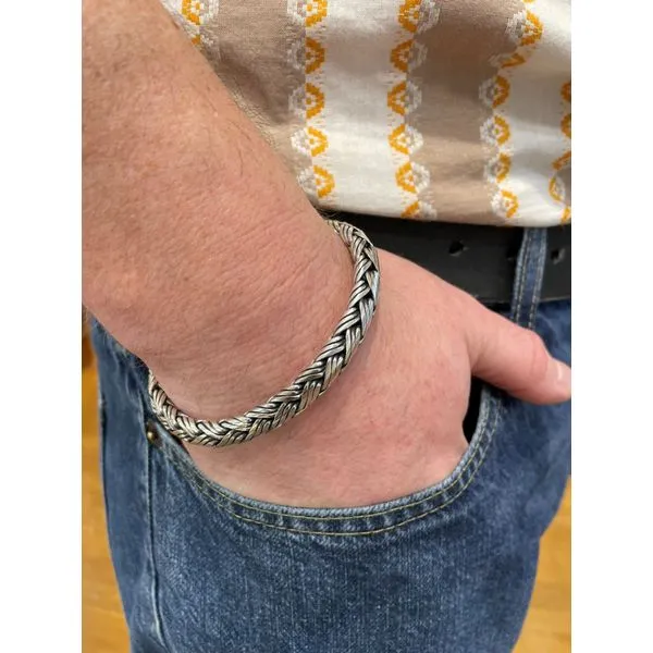 SS 9 mm Domed Triple Wheat Bali Bracelet 8.25